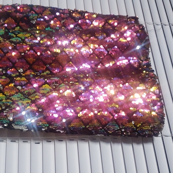 Topshop US 2 Multicolored Mirror Sequin Bodycon Cocktail Party Dress - Picture 7 of 11
